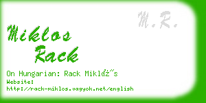 miklos rack business card